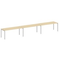 Metal System Quattro 4x4 40БП.СМ-3.5 (Акация лорка/Серый) Рабочая станция на 3 раб.места на П-образном м/к