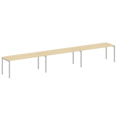 Metal System Quattro 4x4 40БП.СМ-3.5 (Акация лорка/Серый) Рабочая станция на 3 раб.места на П-образном м/к