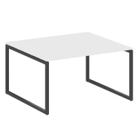 40БО.ПРГ-1.3 (Белый/Черный) Переговорный стол, 1 столешница на О-образном м/к