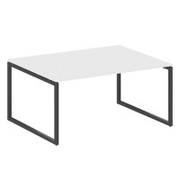 Metal System Quattro 4x4 40БО.ПРГ-1.4 (Белый/Черный) Переговорный стол, 1 столешница на О-образном м/к