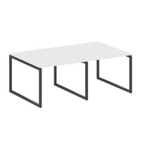 Metal System Quattro 4x4 40БО.ПРГ-2.1 (Белый/Черный) Переговорный стол, 2 столешницы на О-образном м/к