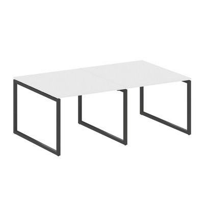 Metal System Quattro 4x4 40БО.ПРГ-2.1 (Белый/Черный) Переговорный стол, 2 столешницы на О-образном м/к