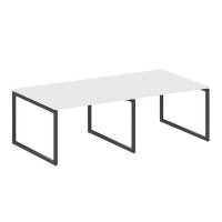 Metal System Quattro 4x4 40БО.ПРГ-2.2 (Белый/Черный) Переговорный стол, 2 столешницы на О-образном м/к