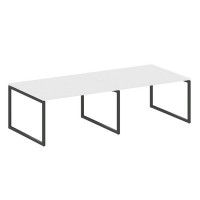 Metal System Quattro 4x4 40БО.ПРГ-2.3 (Белый/Черный) Переговорный стол, 2 столешницы на О-образном м/к