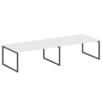 Metal System Quattro 4x4 40БО.ПРГ-2.5 (Белый/Черный) Переговорный стол, 2 столешницы на О-образном м/к