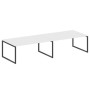 Metal System Quattro 4x4 40БО.ПРГ-2.5 (Белый/Черный) Переговорный стол, 2 столешницы на О-образном м/к