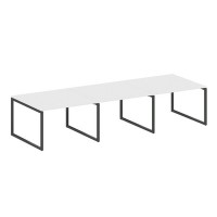 Metal System Quattro 4x4 40БО.ПРГ-3.2 (Белый/Черный) Переговорный стол, 3 столешницы на О-образном м/к