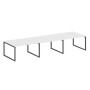 Metal System Quattro 4x4 40БО.ПРГ-3.3 (Белый/Черный) Переговорный стол, 3 столешницы на О-образном м/к
