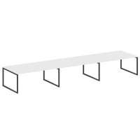 Metal System Quattro 4x4 40БО.ПРГ-3.5 (Белый/Черный) Переговорный стол, 3 столешницы на О-образном м/к