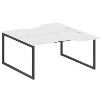 Metal System Quattro 4x4 40БО.РАС-СА-2.1 (Белый/Черный) Рабочая станция криволинейная на О-образном м/к