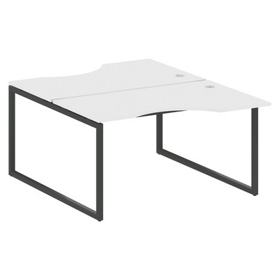 Metal System Quattro 4x4 40БО.РАС-СА-2.2 (Белый/Черный) Рабочая станция криволинейная на О-образном м/к