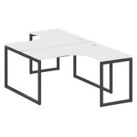 Metal System Quattro 4x4 40БО.РАС-СА-2.3 (Белый/Черный) Рабочая станция криволинейная на О-образном м/к