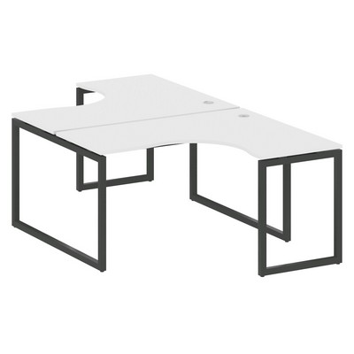 Metal System Quattro 4x4 40БО.РАС-СА-2.3 (Белый/Черный) Рабочая станция криволинейная на О-образном м/к