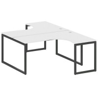 Metal System Quattro 4x4 40БО.РАС-СА-2.4 (Белый/Черный) Рабочая станция криволинейная на О-образном м/к