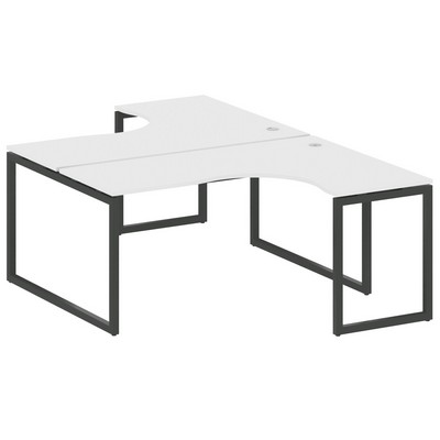 Metal System Quattro 4x4 40БО.РАС-СА-2.4 (Белый/Антрацит) Рабочая станция криволинейная на О-образном м/к