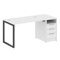 Metal System Quattro 4x4 40БО.РС-СТП -1.2 (Белый/Антрацит) Рабочая станция на О-образном м/к с опорной тумбой