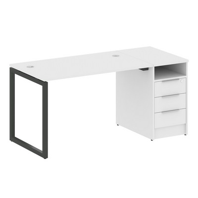 Metal System Quattro 4x4 40БО.РС-СТП -1.2 (Белый/Антрацит) Рабочая станция на О-образном м/к с опорной тумбой