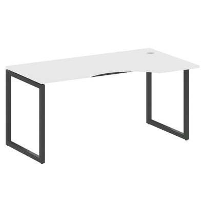 Metal System Quattro 4x4 40БО.СА-1 Пр (Белый/Антрацит) Стол криволинейный правый на О-образном м/к