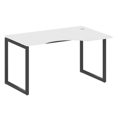 Metal System Quattro 4x4 40БО.СА-2 Пр (Белый/Черный) Стол криволинейный правый на О-образном м/к