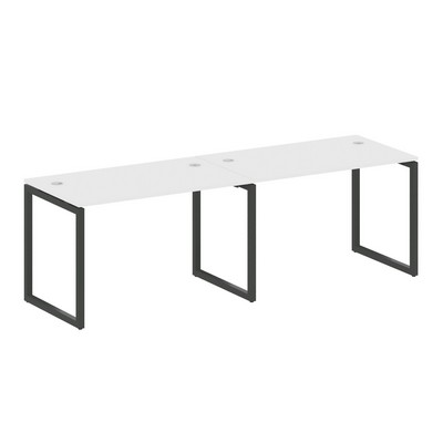 Metal System Quattro 4x4 40БО.СМ-2.2 (Белый/Черный) Рабочая станция на 2 раб.места на О-образном м/к