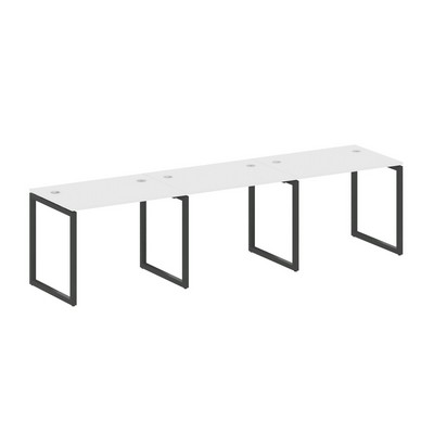 Metal System Quattro 4x4 40БО.СМ-3.1 (Белый/Антрацит) Рабочая станция на 3 раб.места на О-образном м/к