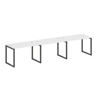 Metal System Quattro 4x4 40БО.СМ-3.2 (Белый/Черный) Рабочая станция на 3 раб.места на О-образном м/к