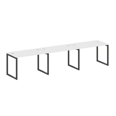 Metal System Quattro 4x4 40БО.СМ-3.2 (Белый/Черный) Рабочая станция на 3 раб.места на О-образном м/к