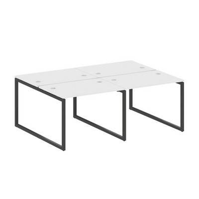 Metal System Quattro 4x4 40БО.СМ-4.1 (Белый/Черный) Рабочая станция на 4 раб.места на О-образном м/к