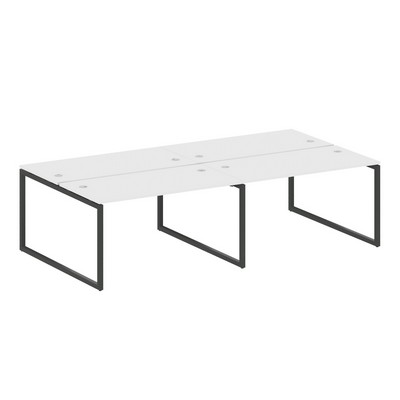 Metal System Quattro 4x4 40БО.СМ-4.3 (Белый/Черный) Рабочая станция на 4 раб.места на О-образном м/к