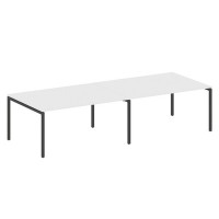 Metal System Quattro 4x4 40БП.ПРГ-2.4 (Белый/Черный) Переговорный стол, 2 столешницы на П-образном м/к