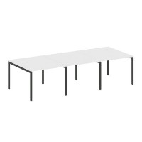 Metal System Quattro 4x4 40БП.ПРГ-3.1 (Белый/Черный) Переговорный стол, 3 столешницы на П-образном м/к