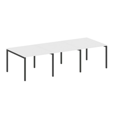 Metal System Quattro 4x4 40БП.ПРГ-3.1 (Белый/Антрацит) Переговорный стол, 3 столешницы на П-образном м/к