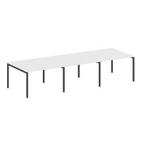 Metal System Quattro 4x4 40БП.ПРГ-3.2 (Белый/Черный) Переговорный стол, 3 столешницы на П-образном м/к
