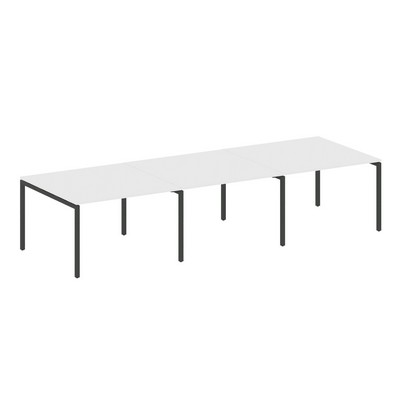 Metal System Quattro 4x4 40БП.ПРГ-3.2 (Белый/Черный) Переговорный стол, 3 столешницы на П-образном м/к