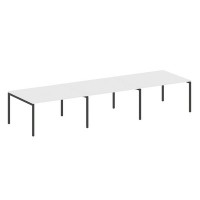 Metal System Quattro 4x4 40БП.ПРГ-3.3 (Белый/Черный) Переговорный стол, 3 столешницы на П-образном м/к