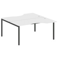 Metal System Quattro 4x4 40БП.РАС-СА-2.1 (Белый/Черный) Рабочая станция криволинейная на П-образном м/к