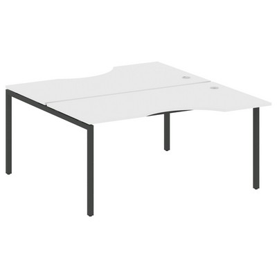 Metal System Quattro 4x4 40БП.РАС-СА-2.1 (Белый/Черный) Рабочая станция криволинейная на П-образном м/к