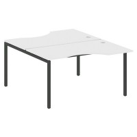 Metal System Quattro 4x4 40БП.РАС-СА-2.2 (Белый/Черный) Рабочая станция криволинейная на П-образном м/к