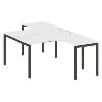 Metal System Quattro 4x4 40БП.РАС-СА-2.3 (Белый/Черный) Рабочая станция криволинейная на П-образном м/к