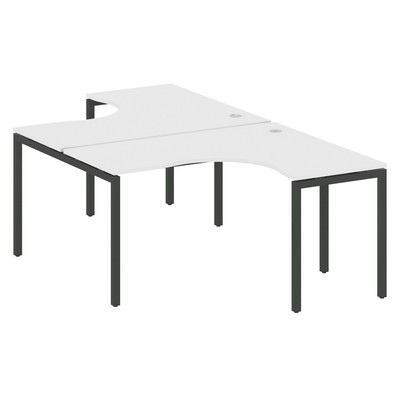 Metal System Quattro 4x4 40БП.РАС-СА-2.3 (Белый/Антрацит) Рабочая станция криволинейная на П-образном м/к