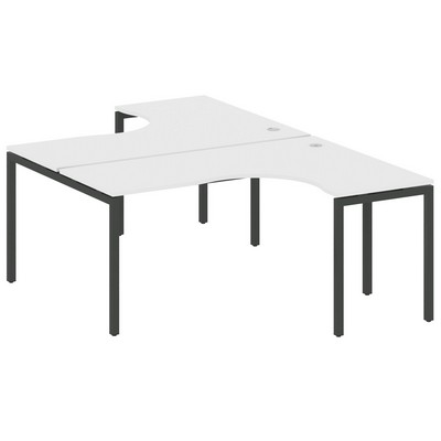 Metal System Quattro 4x4 40БП.РАС-СА-2.4 (Белый/Антрацит) Рабочая станция криволинейная на П-образном м/к