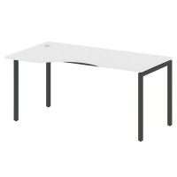 Metal System Quattro 4x4 40БП.СА-1 Л (Белый/Черный) Стол криволинейный левый на П-образном м/к