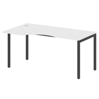 Metal System Quattro 4x4 40БП.СА-1 Л (Белый/Черный) Стол криволинейный левый на П-образном м/к