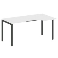 Metal System Quattro 4x4 40БП.СА-1 Пр (Белый/Черный) Стол криволинейный правый на П-образном м/к