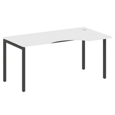 Metal System Quattro 4x4 40БП.СА-1 Пр (Белый/Черный) Стол криволинейный правый на П-образном м/к