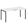 Metal System Quattro 4x4 40БП.СА-1 Пр (Белый/Черный) Стол криволинейный правый на П-образном м/к