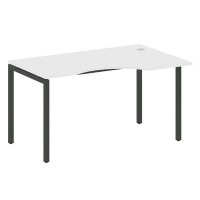 Metal System Quattro 4x4 40БП.СА-2 Пр (Белый/Черный) Стол криволинейный правый на П-образном м/к