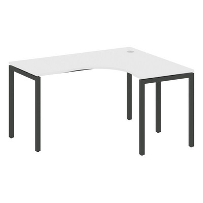 Metal System Quattro 4x4 40БП.СА-3 Пр (Белый/Черный) Стол криволинейный правый на П-образном м/к