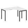 Metal System Quattro 4x4 40БП.СА-3 Пр (Белый/Черный) Стол криволинейный правый на П-образном м/к