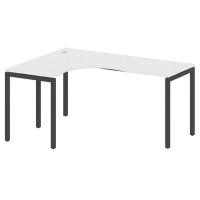 Metal System Quattro 4x4 40БП.СА-4 Л (Белый/Черный) Стол криволинейный левый на П-образном м/к